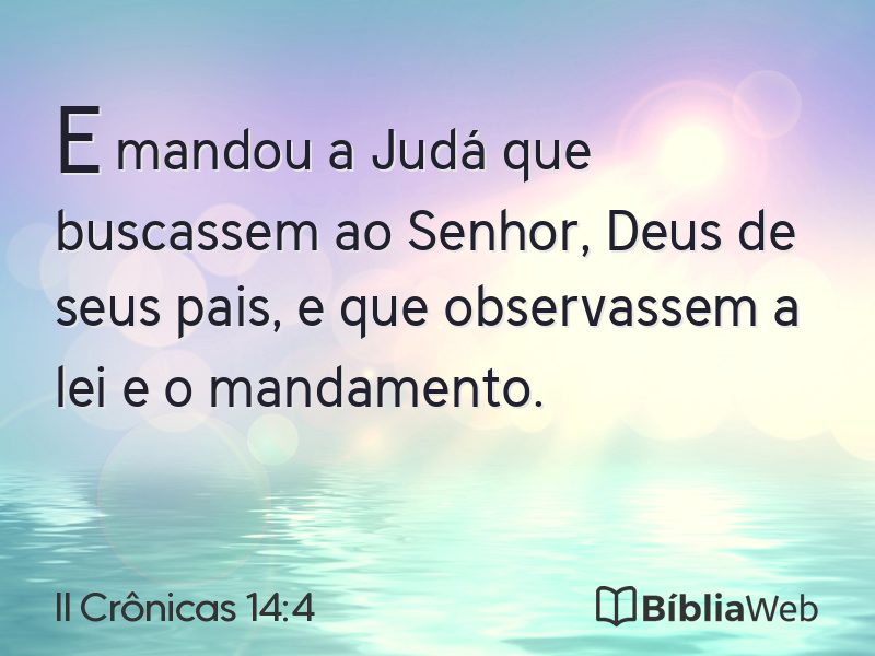 II Crônicas 14:4 em imagem para compartilhar