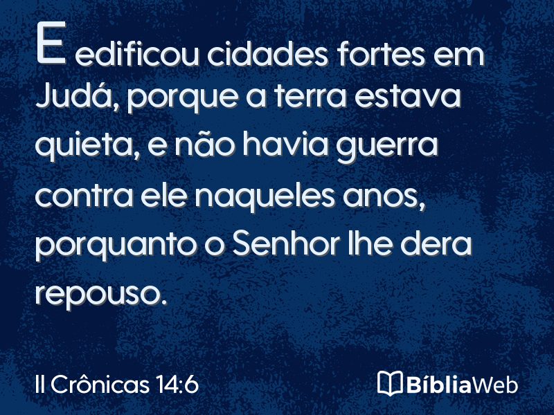 II Crônicas 14:6 em imagem para compartilhar