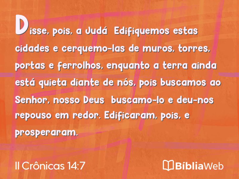 II Crônicas 14:7 em imagem para compartilhar