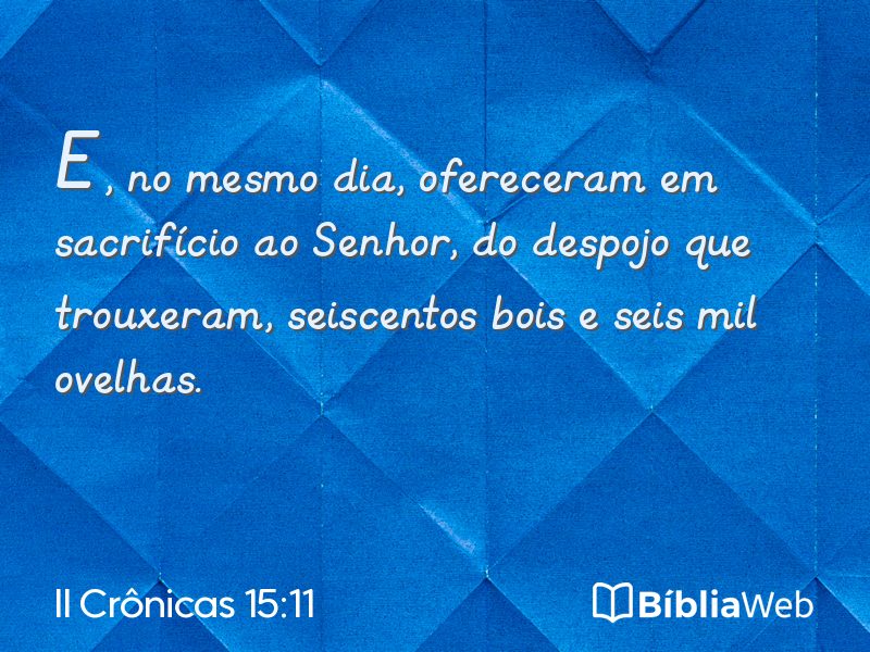 II Crônicas 15:11 em imagem para compartilhar