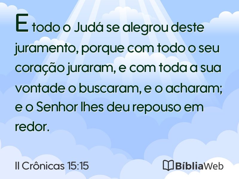 II Crônicas 15:15 em imagem para compartilhar