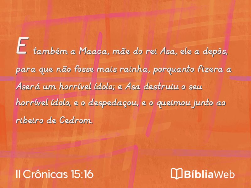 II Crônicas 15:16 em imagem para compartilhar