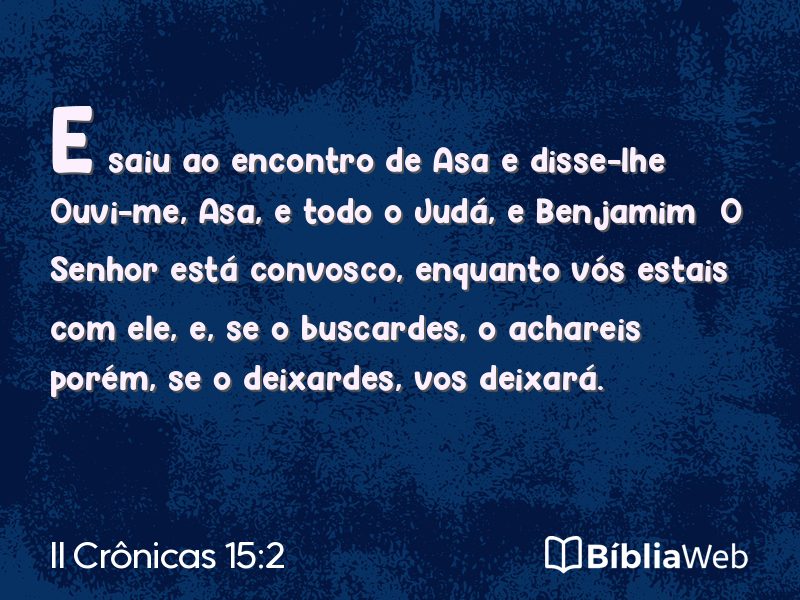 II Crônicas 15:2 em imagem para compartilhar
