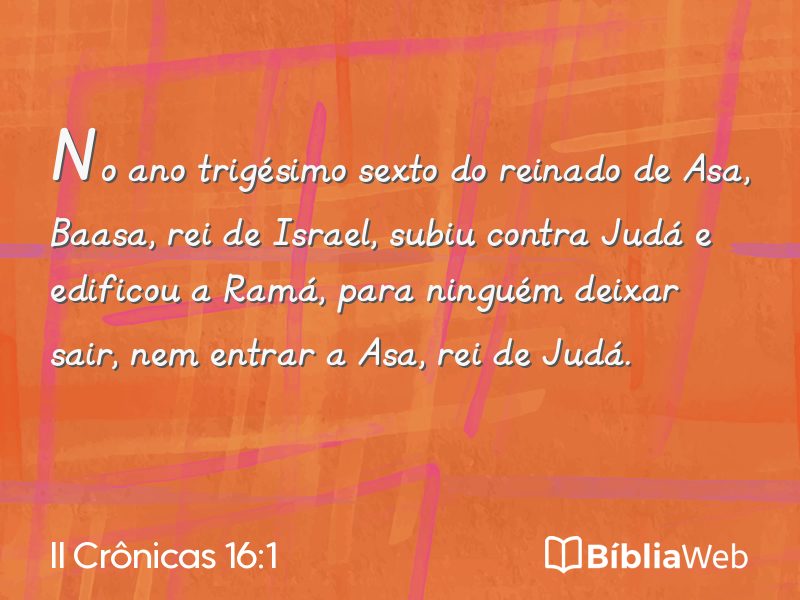 II Crônicas 16:1 em imagem para compartilhar