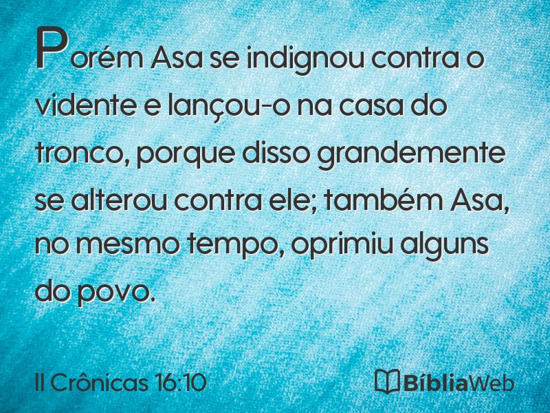 II Crônicas 16:10 em imagem para compartilhar