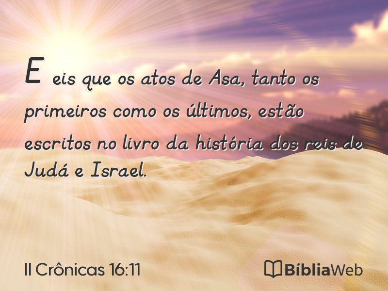II Crônicas 16:11 em imagem para compartilhar