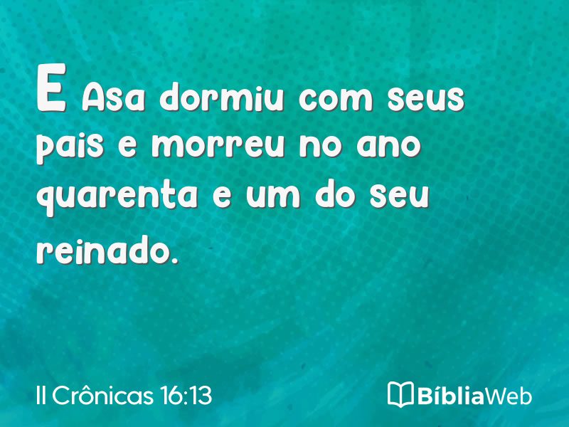 II Crônicas 16:13 em imagem para compartilhar