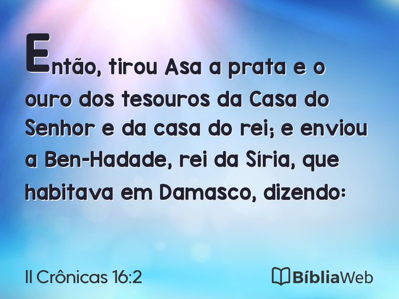 II Crônicas 16:2 em imagem para compartilhar
