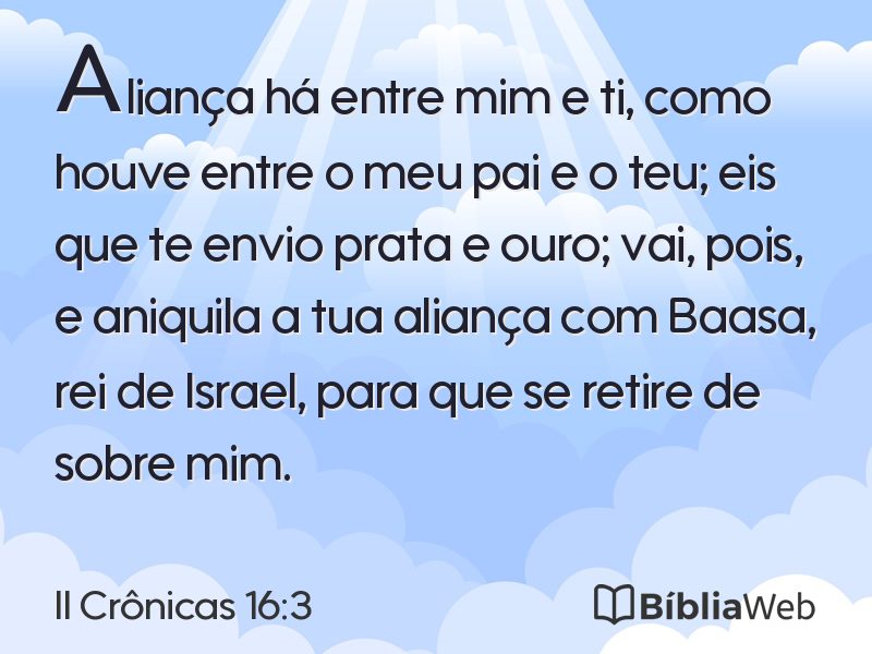II Crônicas 16:3 em imagem para compartilhar
