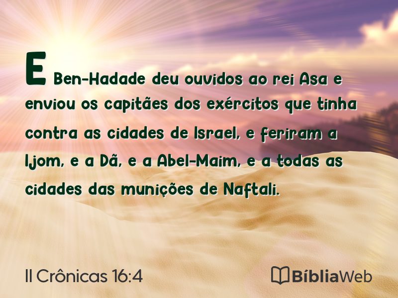 II Crônicas 16:4 em imagem para compartilhar