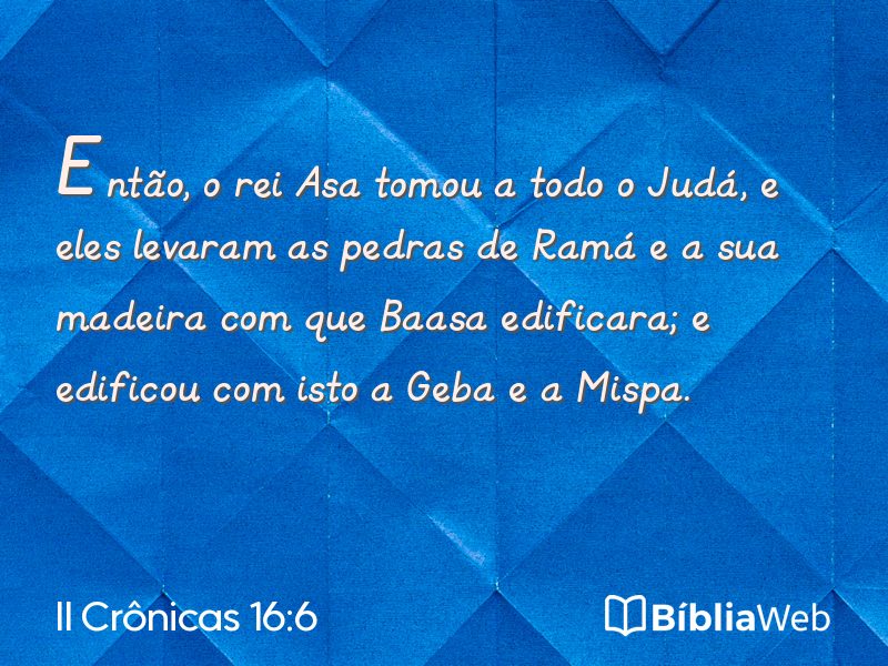 II Crônicas 16:6 em imagem para compartilhar