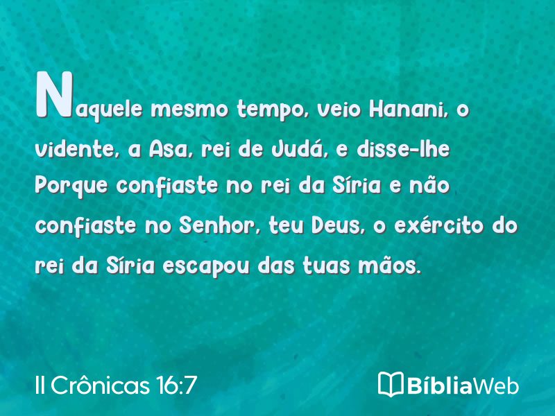 II Crônicas 16:7 em imagem para compartilhar