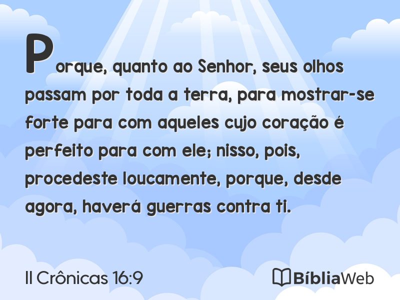 II Crônicas 16:9 em imagem para compartilhar