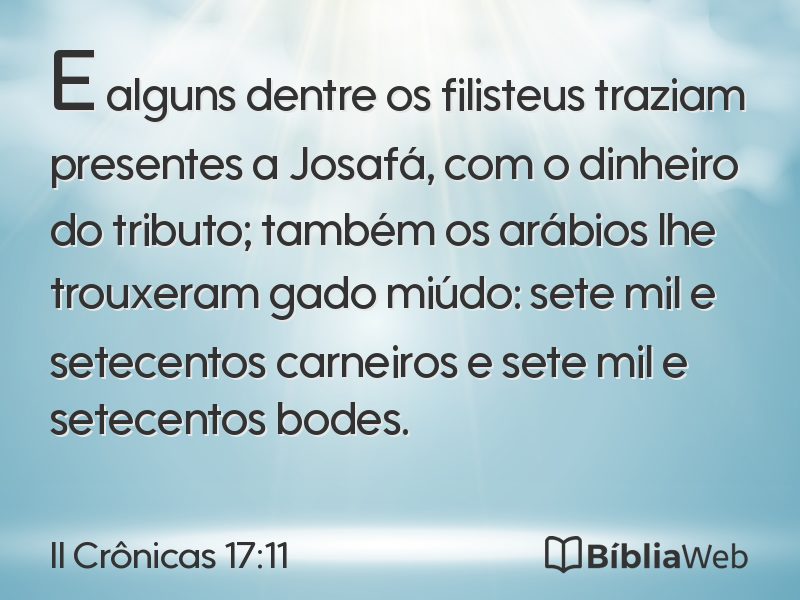 II Crônicas 17:11 em imagem para compartilhar