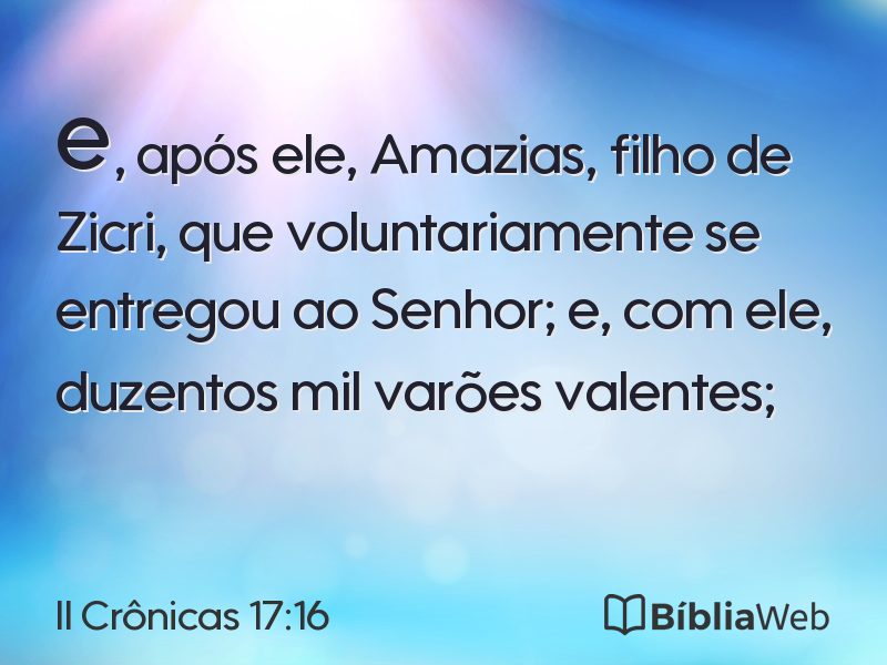 II Crônicas 17:16 em imagem para compartilhar