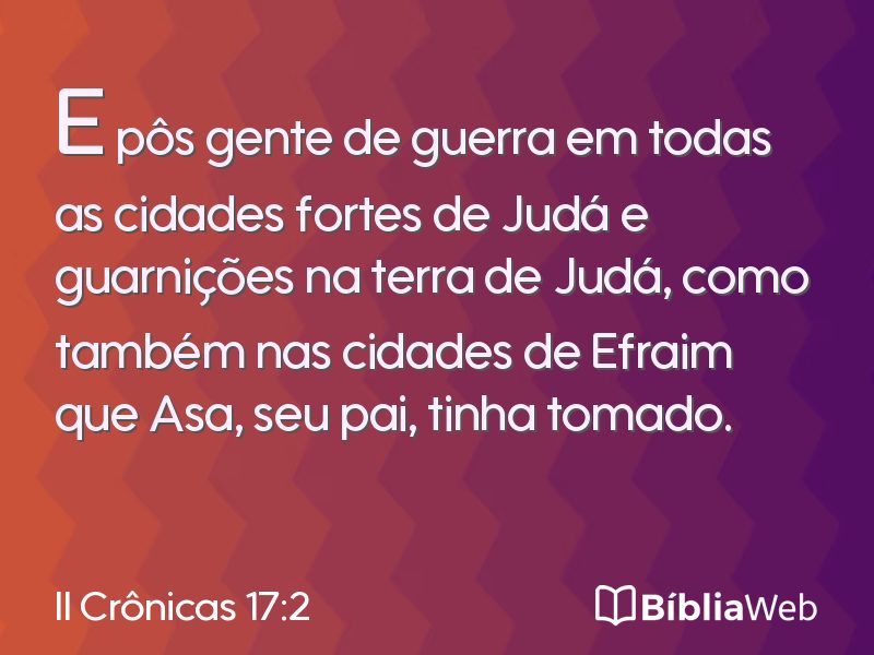 II Crônicas 17:2 em imagem para compartilhar