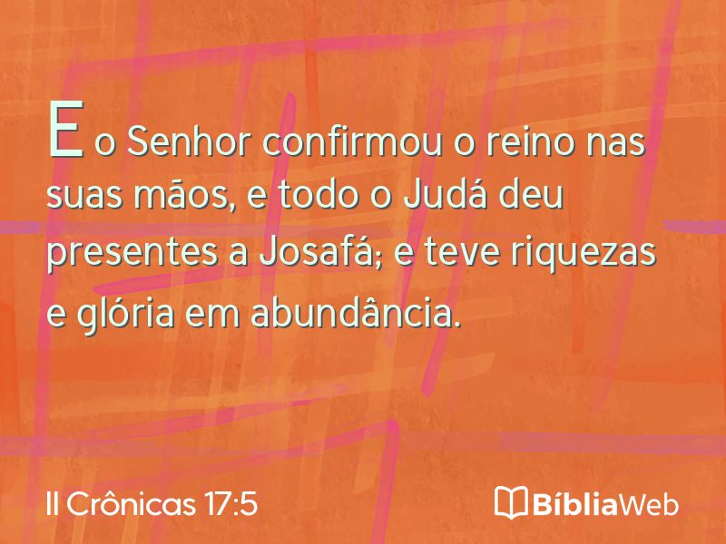 II Crônicas 17:5 em imagem para compartilhar