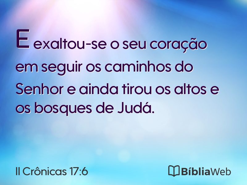 II Crônicas 17:6 em imagem para compartilhar