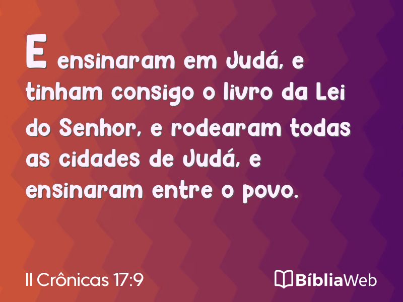 II Crônicas 17:9 em imagem para compartilhar