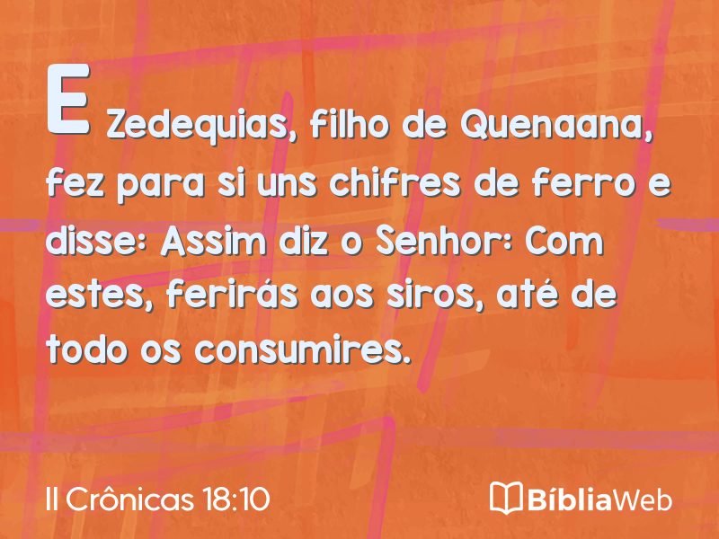 II Crônicas 18:10 em imagem para compartilhar