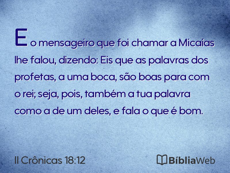 II Crônicas 18:12 em imagem para compartilhar
