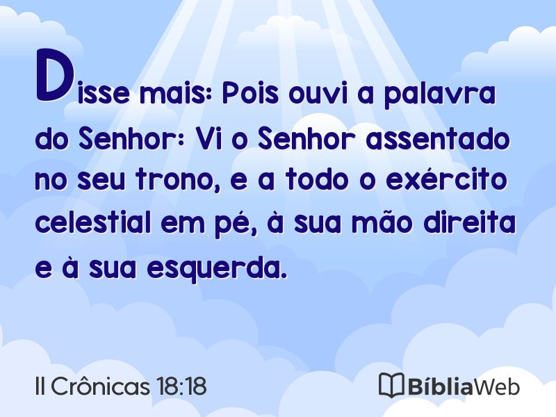 II Crônicas 18:18 em imagem para compartilhar
