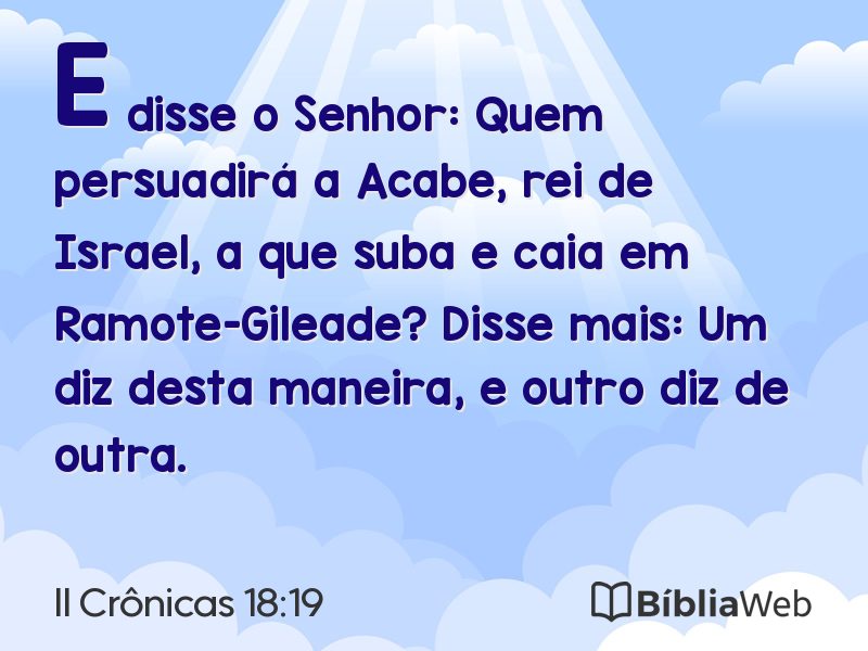 II Crônicas 18:19 em imagem para compartilhar