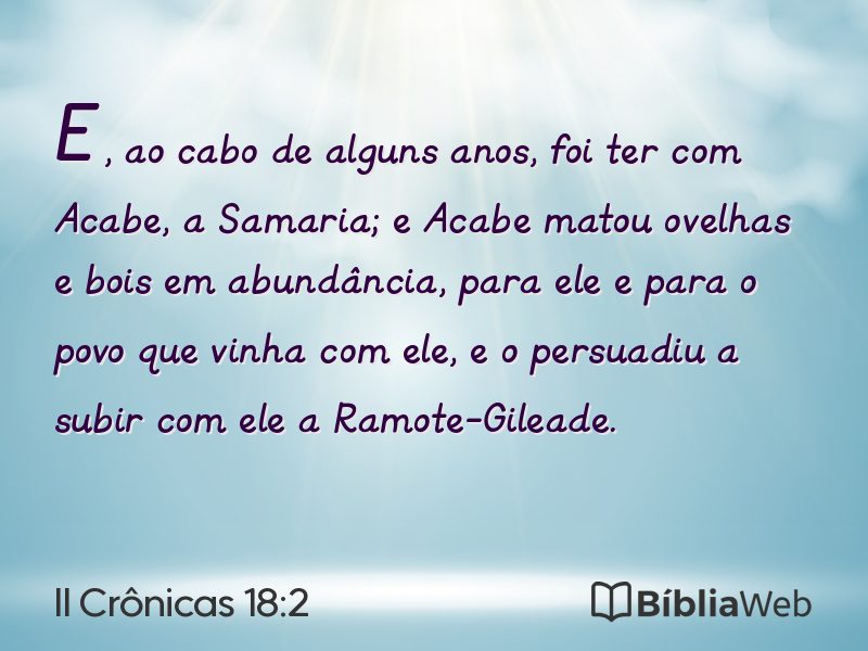 II Crônicas 18:2 em imagem para compartilhar