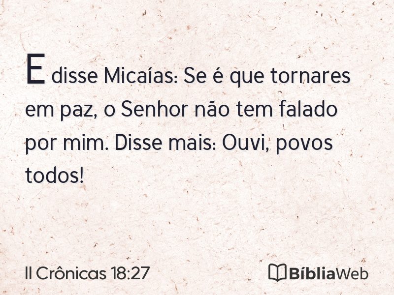 II Crônicas 18:27 em imagem para compartilhar