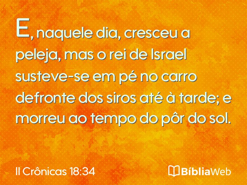 II Crônicas 18:34 em imagem para compartilhar