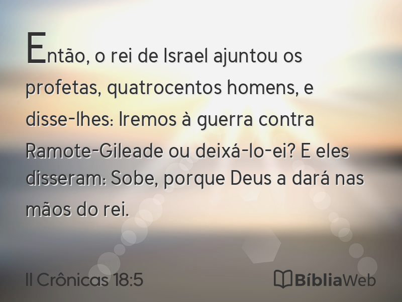 II Crônicas 18:5 em imagem para compartilhar