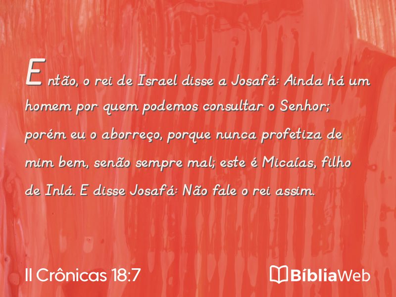 II Crônicas 18:7 em imagem para compartilhar