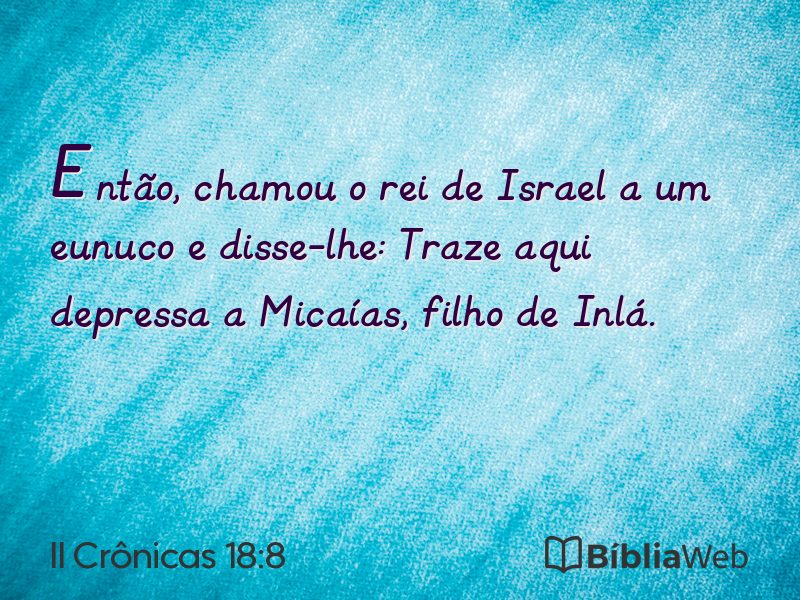 II Crônicas 18:8 em imagem para compartilhar