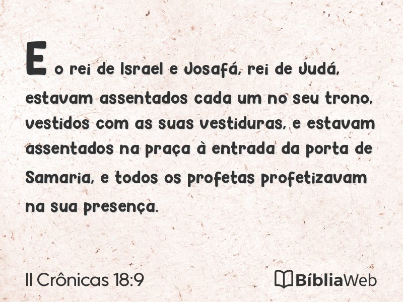 II Crônicas 18:9 em imagem para compartilhar