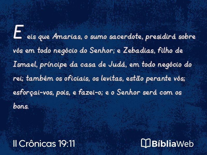 II Crônicas 19:11 em imagem para compartilhar