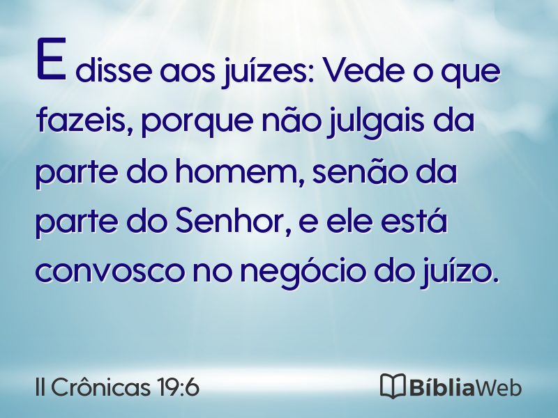 II Crônicas 19:6 em imagem para compartilhar