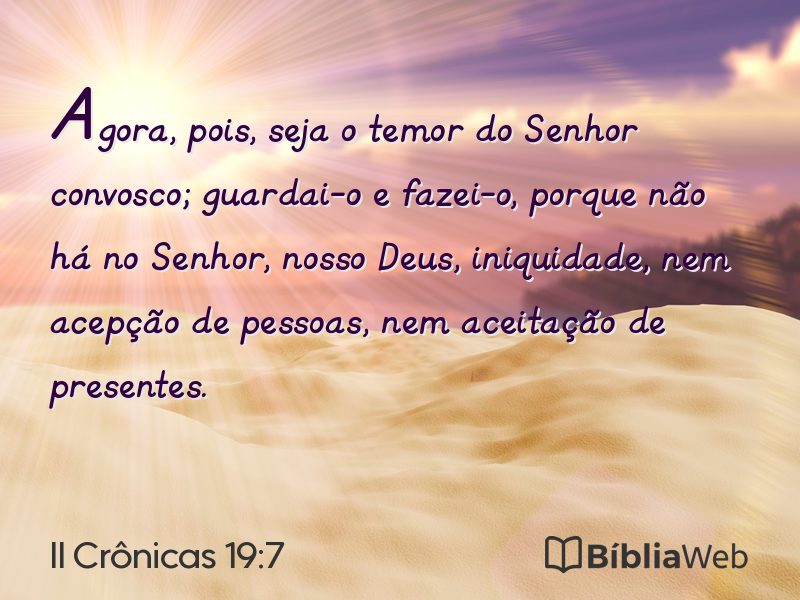 II Crônicas 19:7 em imagem para compartilhar