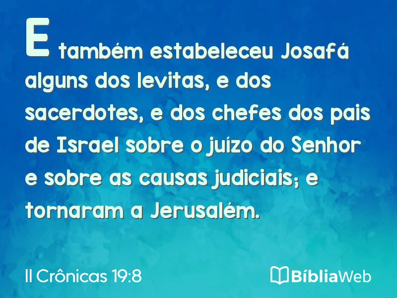 II Crônicas 19:8 em imagem para compartilhar