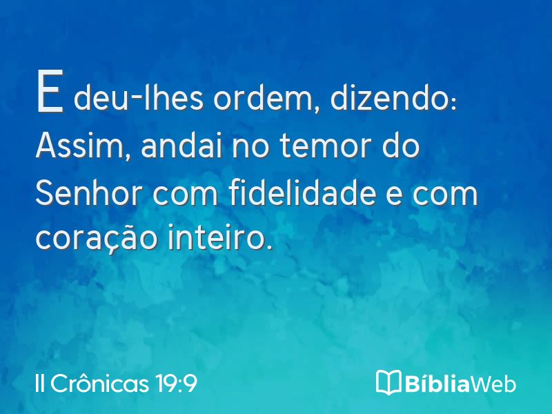 II Crônicas 19:9 em imagem para compartilhar