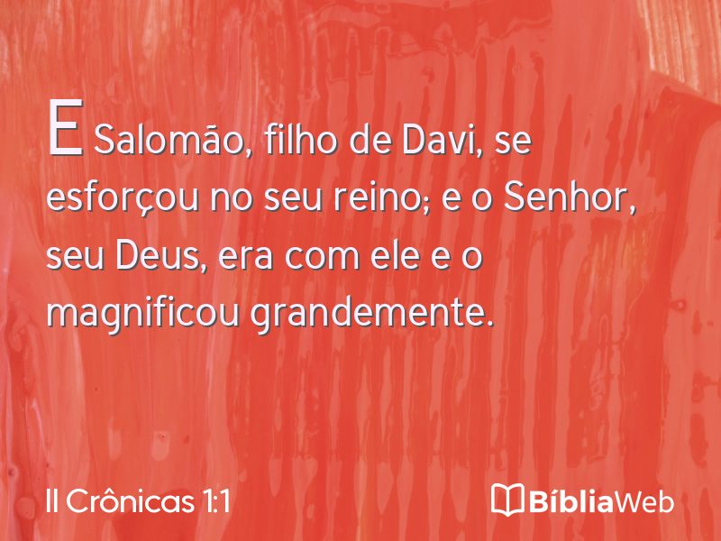II Crônicas 1:1 em imagem para compartilhar