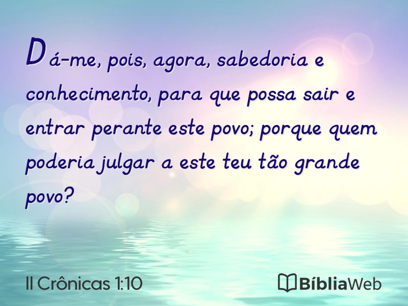 II Crônicas 1:10 em imagem para compartilhar
