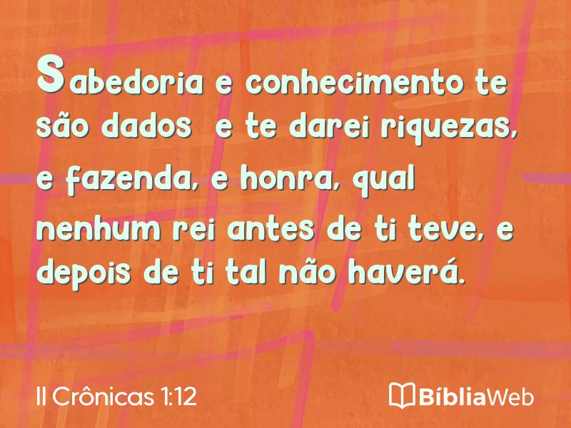 II Crônicas 1:12 em imagem para compartilhar