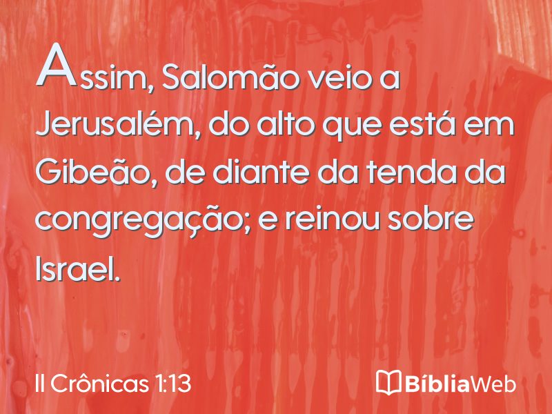 II Crônicas 1:13 em imagem para compartilhar