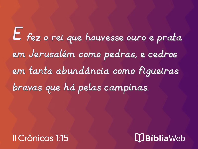 II Crônicas 1:15 em imagem para compartilhar