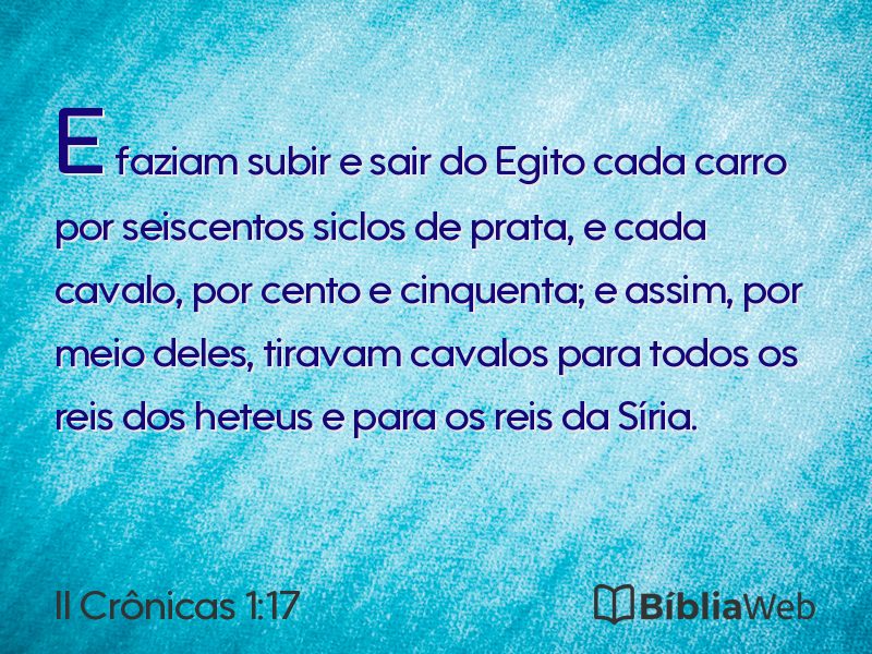 II Crônicas 1:17 em imagem para compartilhar