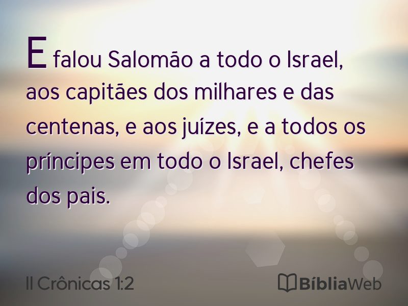 II Crônicas 1:2 em imagem para compartilhar