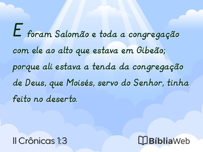 II Crônicas 1:3 em imagem para compartilhar