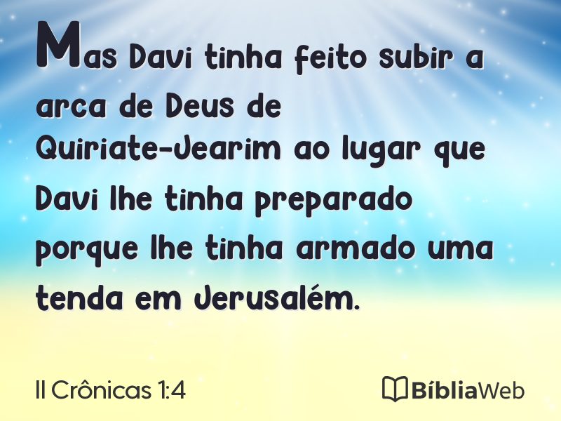 II Crônicas 1:4 em imagem para compartilhar