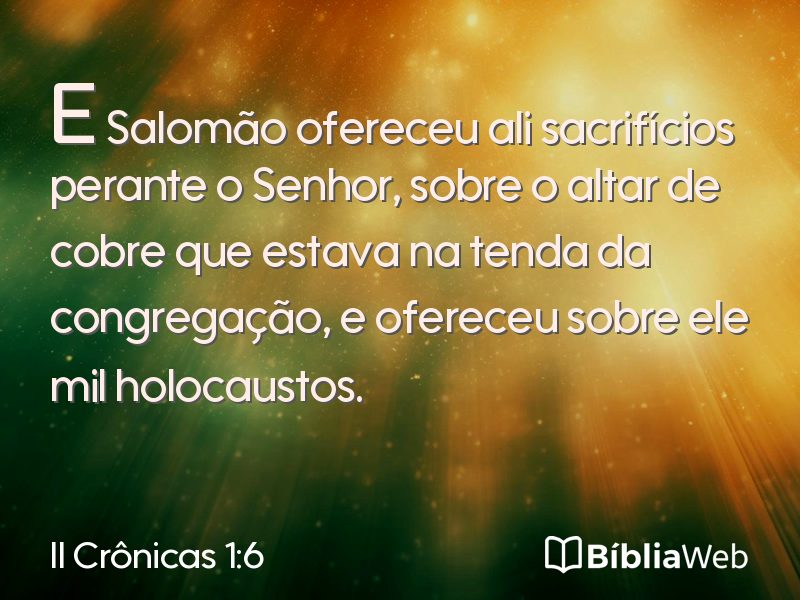 II Crônicas 1:6 em imagem para compartilhar