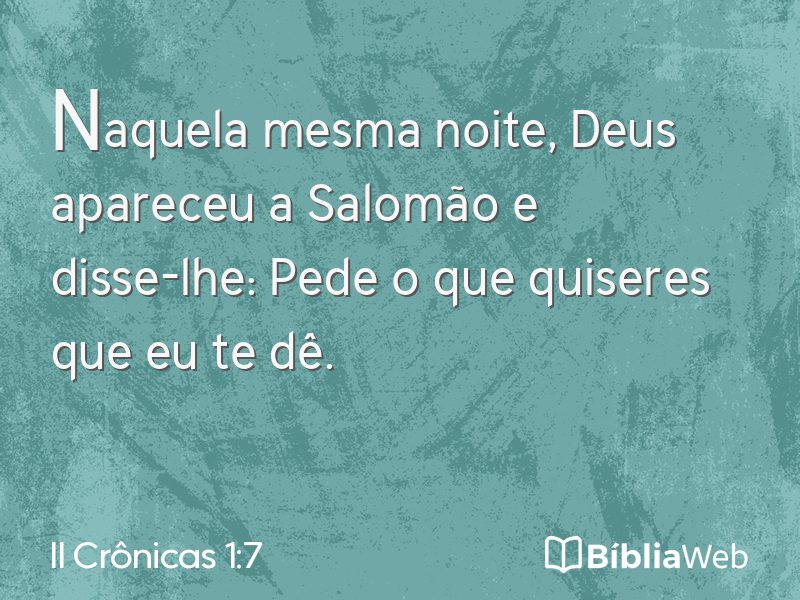 II Crônicas 1:7 em imagem para compartilhar